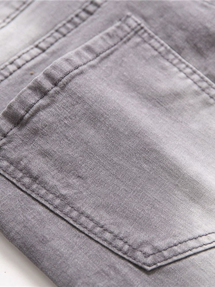 Jeans Taille Moyenne À Fermeture Éclair Pour Hommes