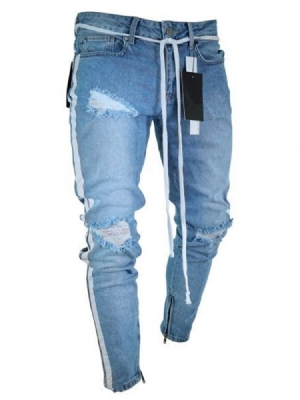 Jeans Taille Moyenne Pour Hommes