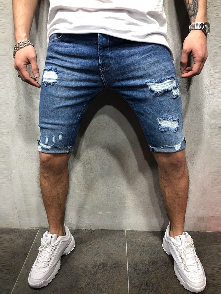 Jeans Taille Moyenne Pour Hommes Avec Fermeture À Glissière