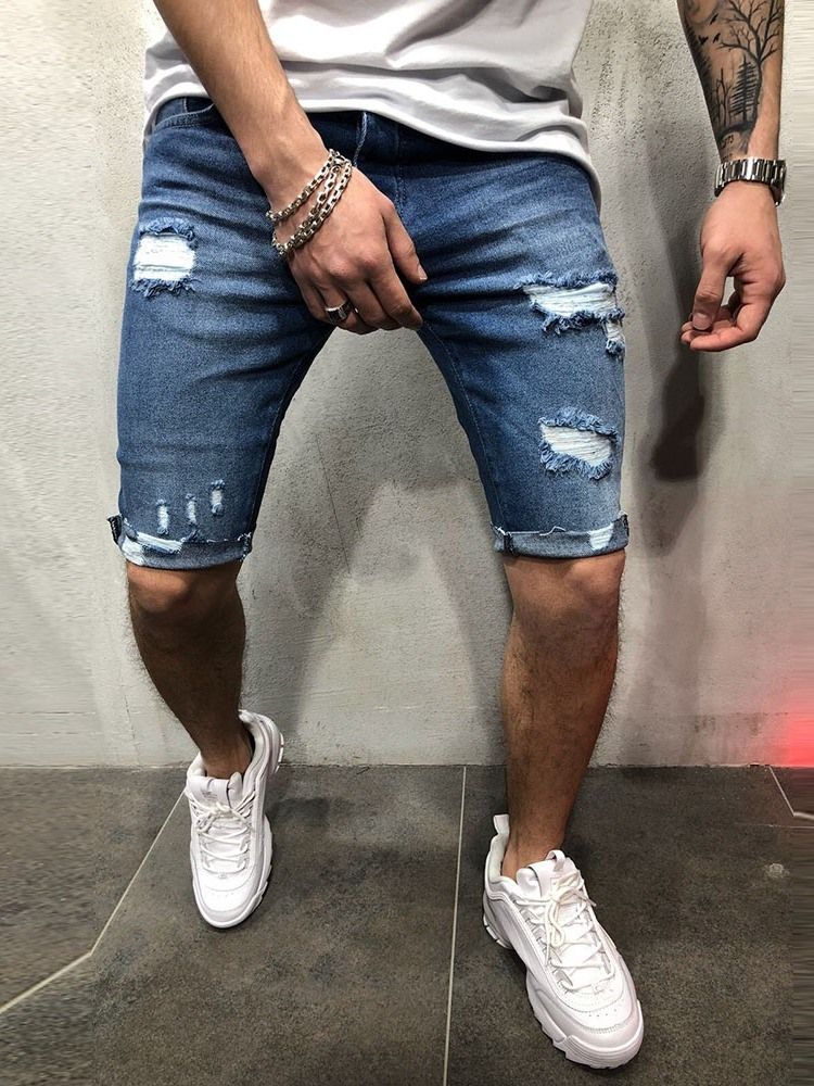 Jeans Taille Moyenne Pour Hommes Avec Fermeture À Glissière