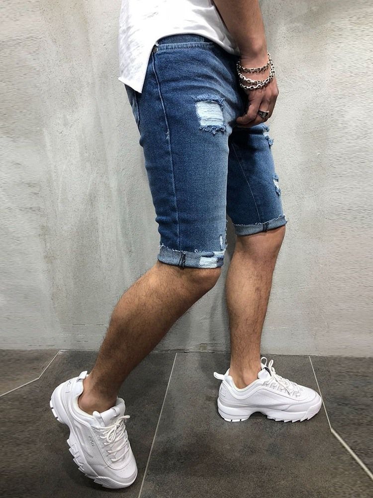 Jeans Taille Moyenne Pour Hommes Avec Fermeture À Glissière