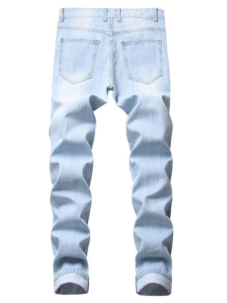 Jeans Taille Moyenne Pour Hommes À Blocs De Couleurs