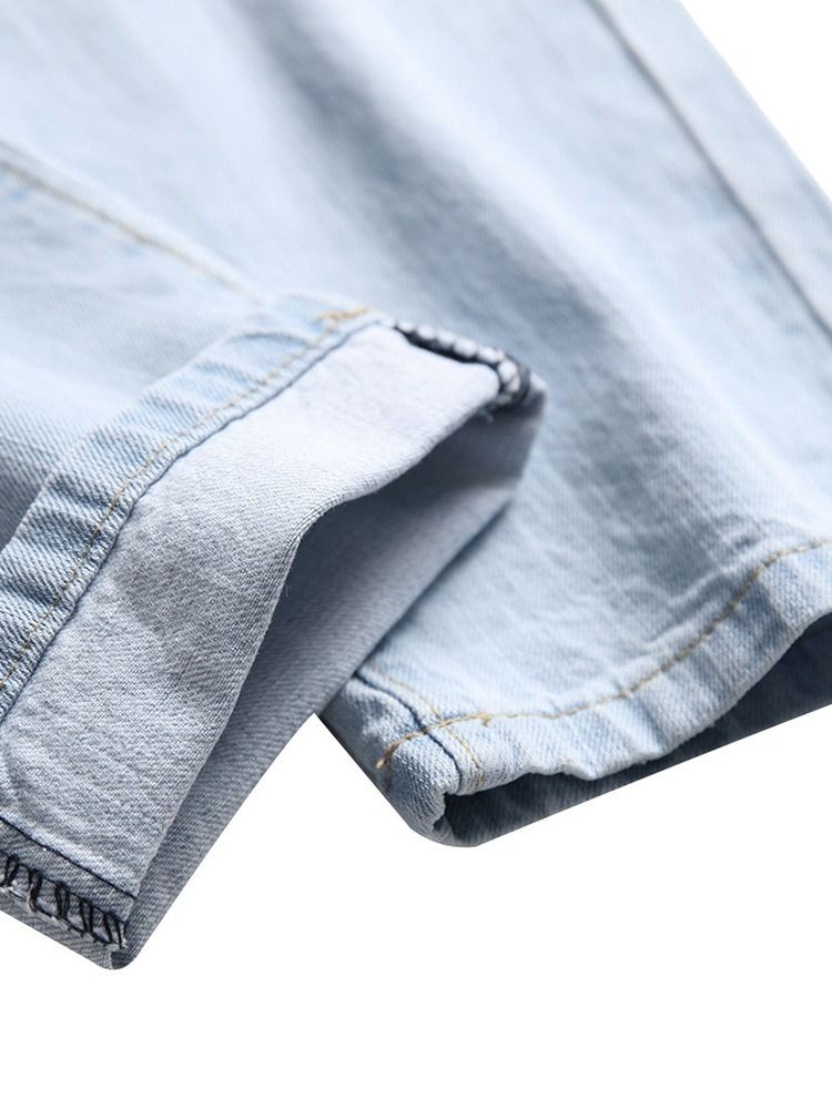 Jeans Taille Moyenne Pour Hommes À Blocs De Couleurs