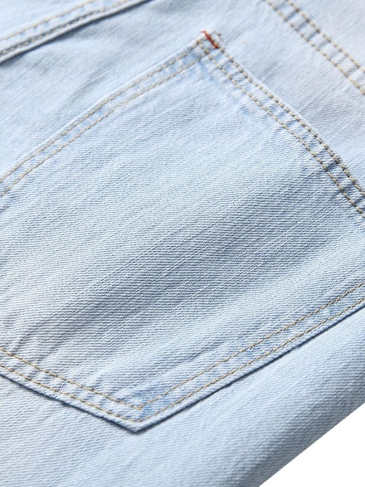 Jeans Taille Moyenne Pour Hommes À Blocs De Couleurs