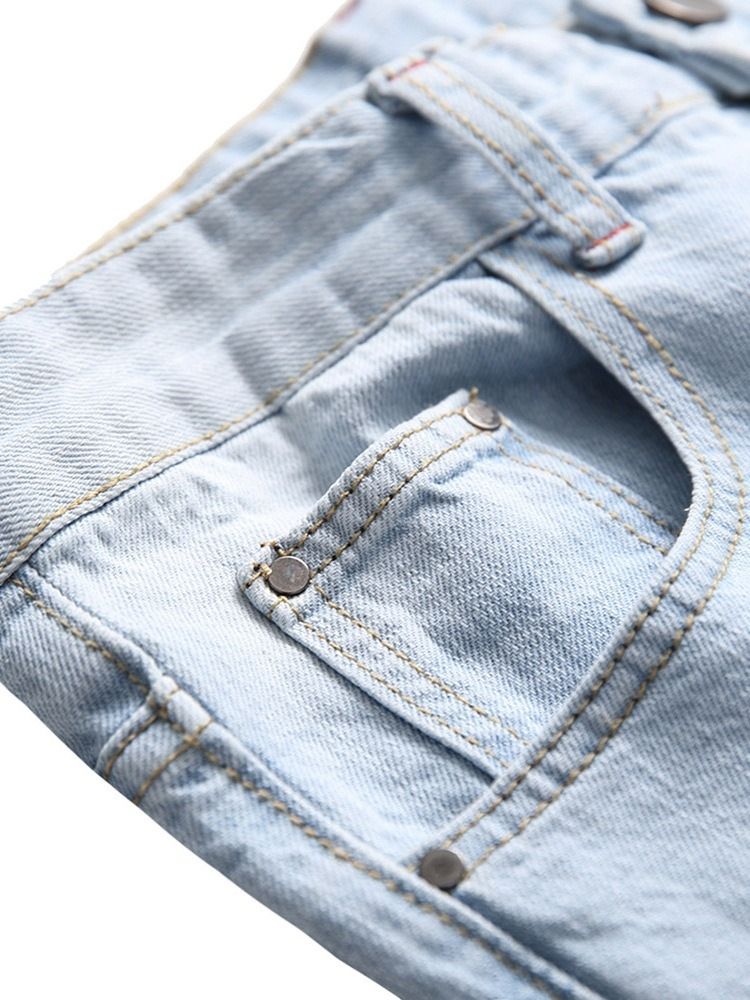 Jeans Taille Moyenne Pour Hommes À Blocs De Couleurs