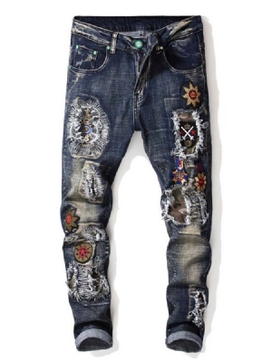 Jeans Vintage Taille Moyenne Pour Hommes