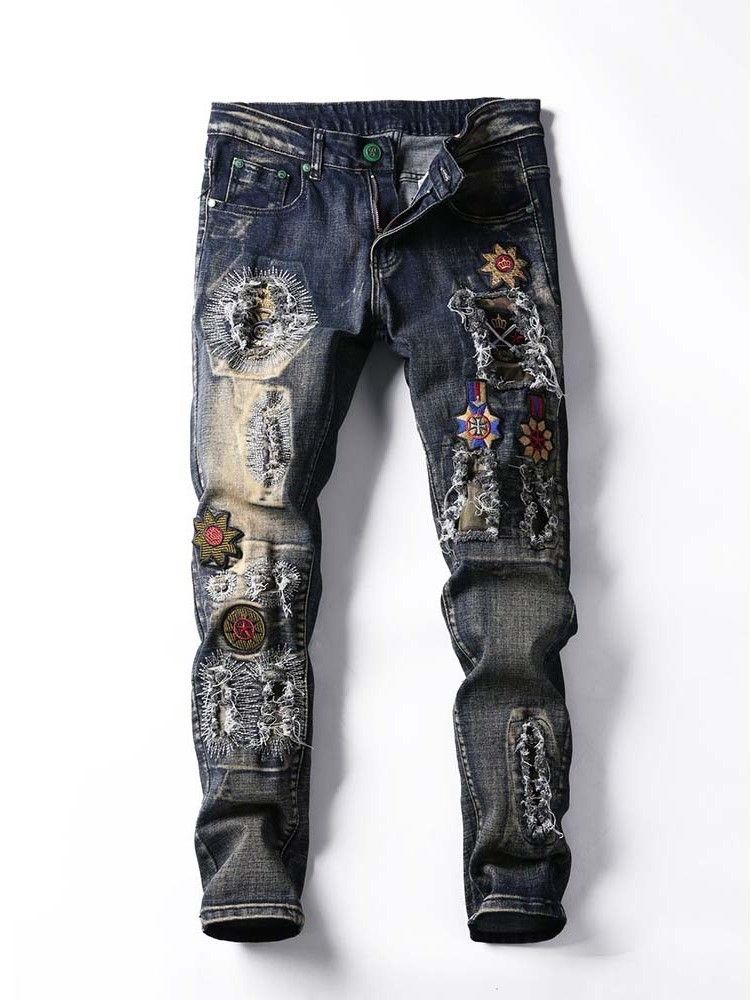 Jeans Vintage Taille Moyenne Pour Hommes