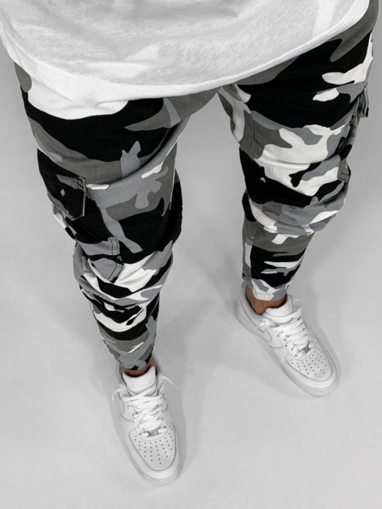 Pantalon Crayon Camouflage Jeans Européen Pour Hommes