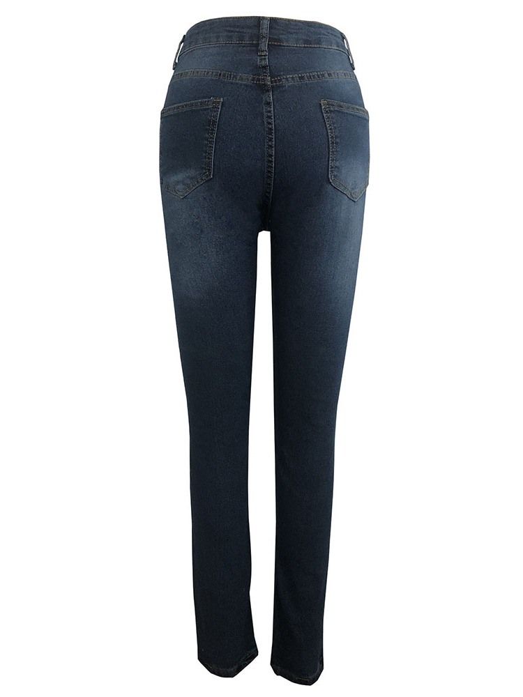 Pantalon Crayon À Fermeture Éclair Avec Poche Pour Femme Jeans Skinny