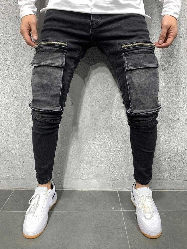 Pantalon Crayon Pour Hommes Porté Jean Européen Taille Moyenne