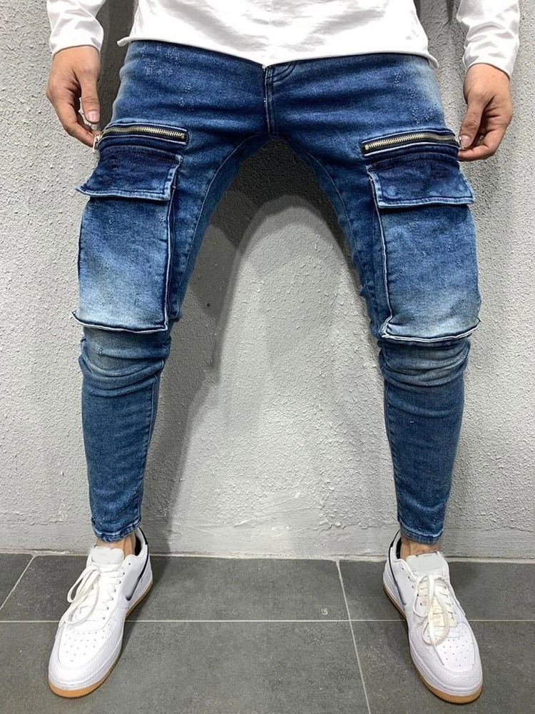 Pantalon Crayon Pour Hommes Porté Jean Européen Taille Moyenne