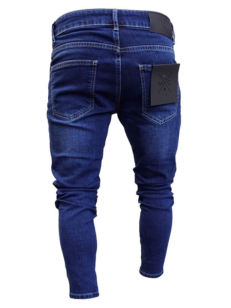 Pantalon Crayon Pour Hommes Zipper Jeans Européens