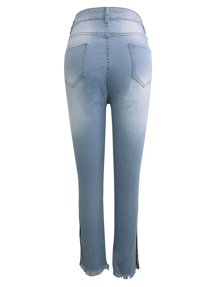 Pantalon Crayon Imprimé Géométrique Skinny Jeans Taille Haute Pour Femmes