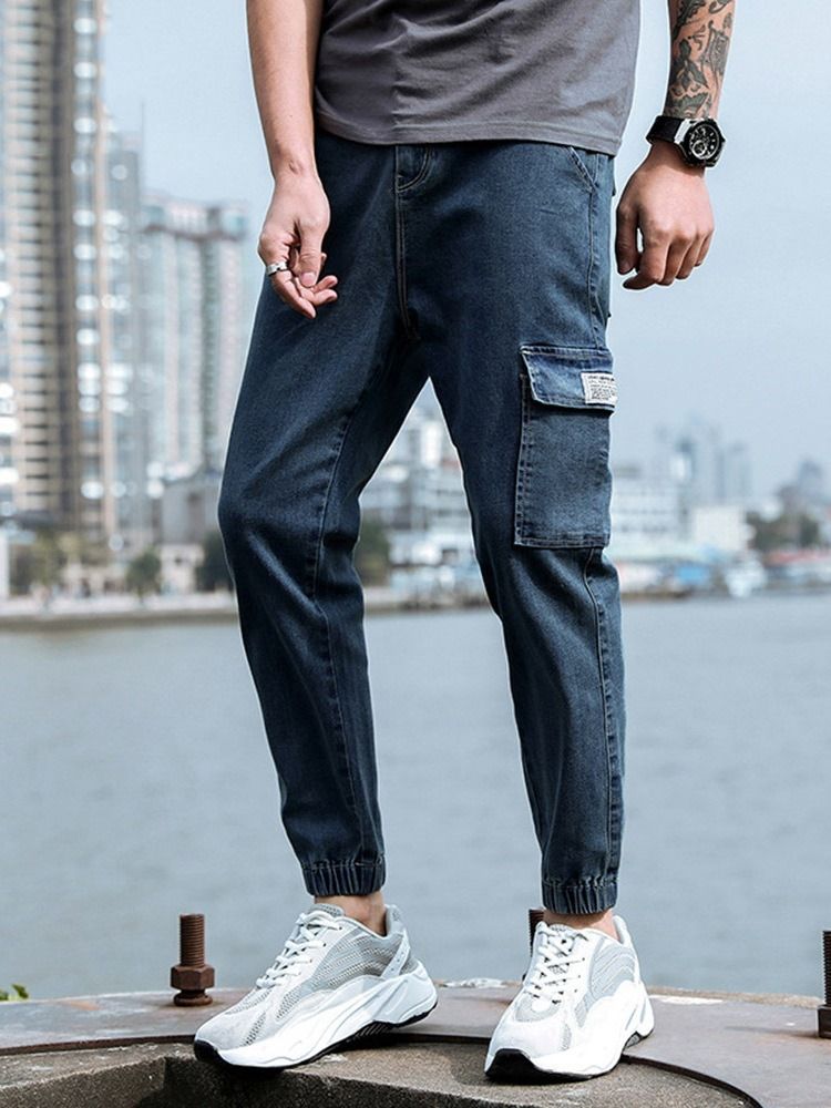 Pantalon Crayon Jeans Coréen À Fermeture Éclair Pour Hommes