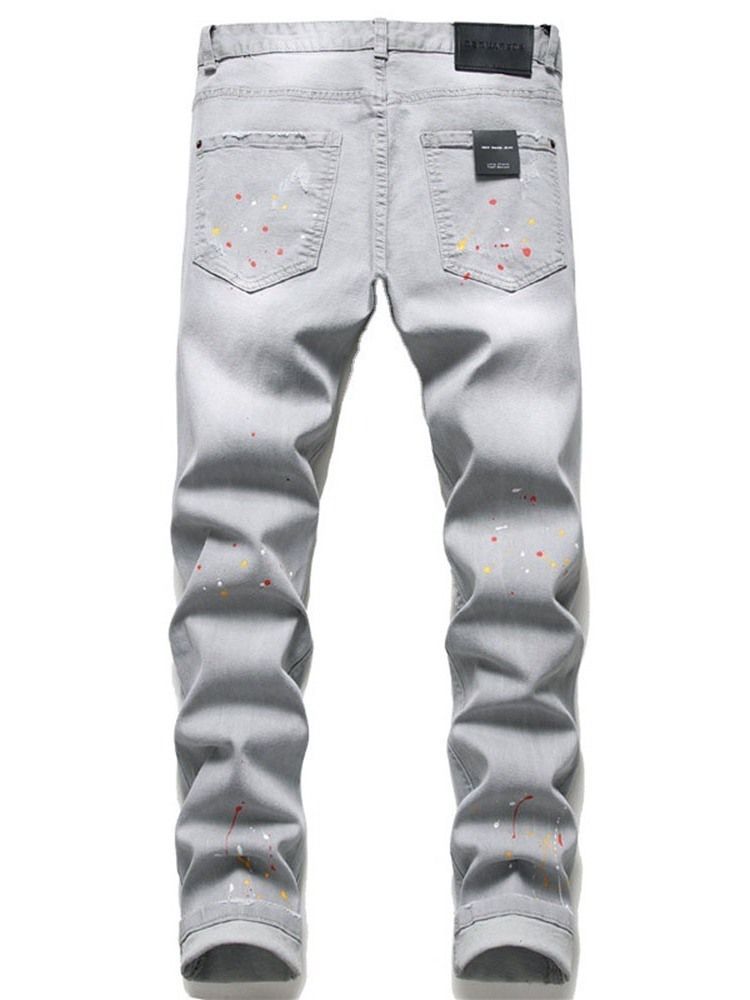 Pantalon Crayon Porté Bouton Jeans Européen Pour Hommes