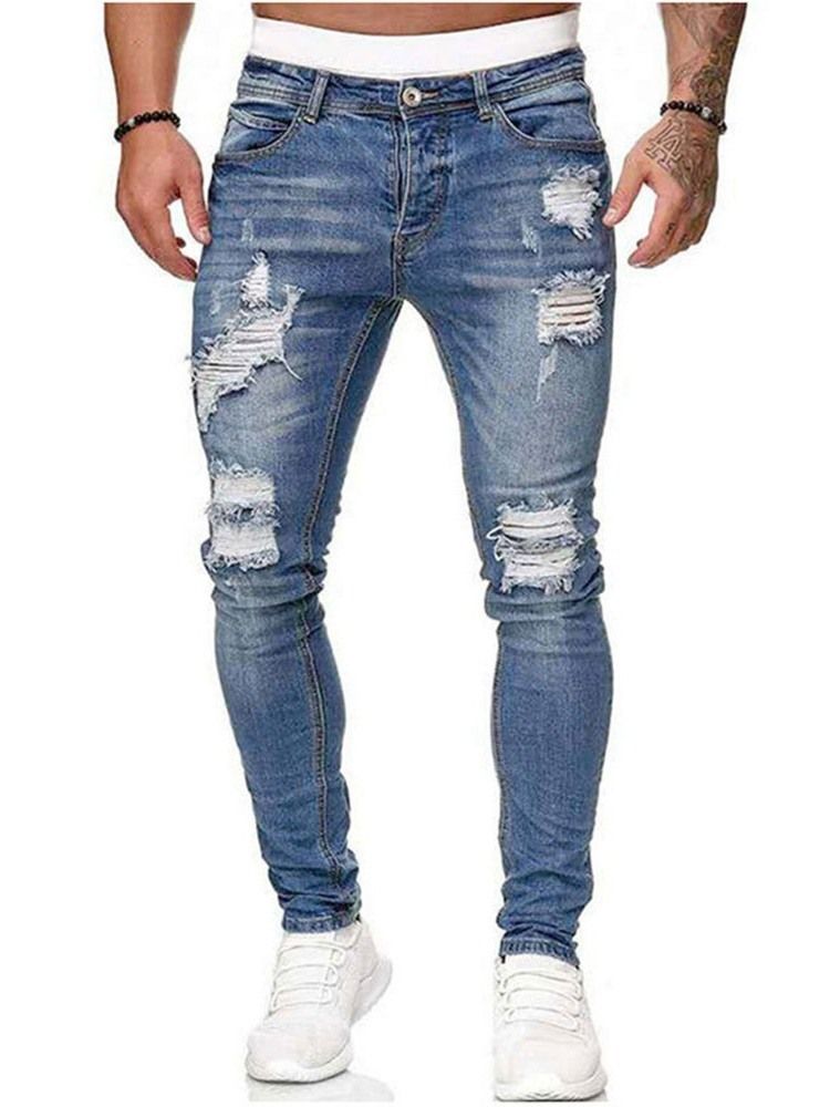 Pantalon Crayon Porté Jean Européen À Fermeture Éclair Pour Hommes