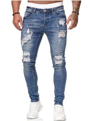 Pantalon Crayon Porté Jean Européen À Fermeture Éclair Pour Hommes