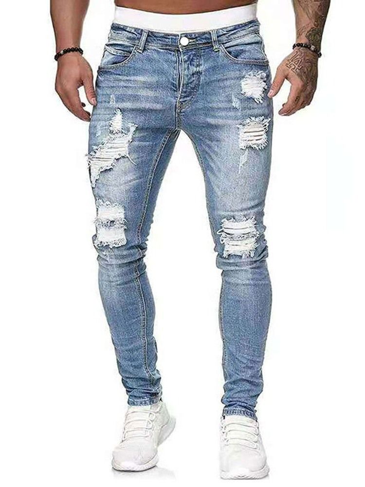 Pantalon Crayon Porté Jean Européen À Fermeture Éclair Pour Hommes