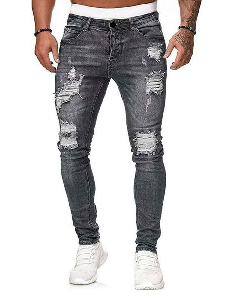 Pantalon Crayon Porté Jean Européen À Fermeture Éclair Pour Hommes