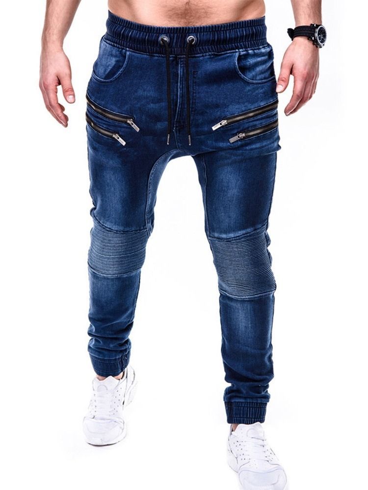 Pantalon Crayon Porté Taille Moyenne Hip Hop Jeans Pour Hommes