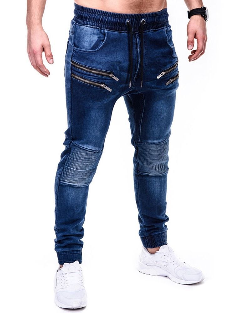 Pantalon Crayon Porté Taille Moyenne Hip Hop Jeans Pour Hommes