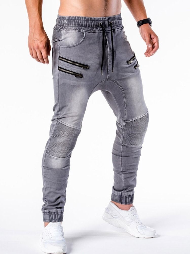 Pantalon Crayon Porté Taille Moyenne Hip Hop Jeans Pour Hommes