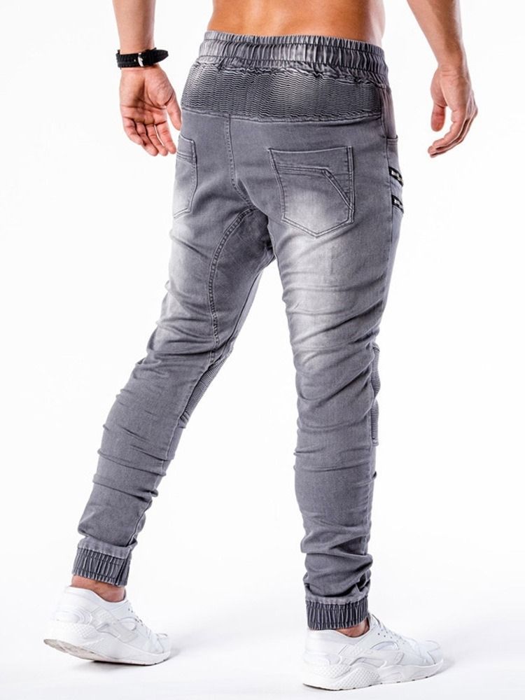 Pantalon Crayon Porté Taille Moyenne Hip Hop Jeans Pour Hommes