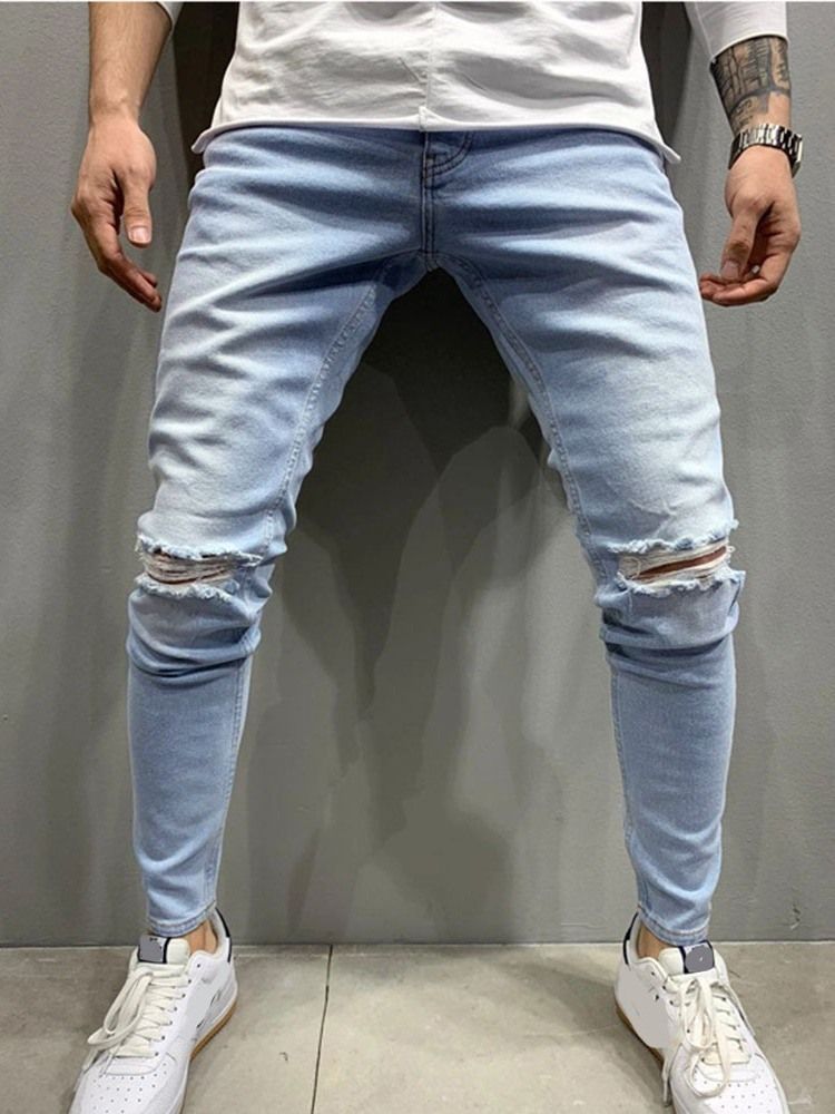 Pantalon Crayon Troué Jeans Décontractés Pour Hommes