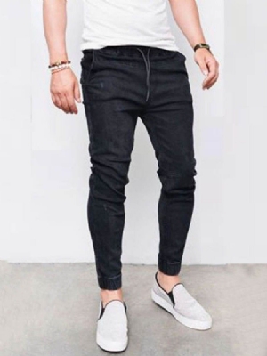 Pantalon Crayon Unie Poche Jeans Décontractés Pour Hommes