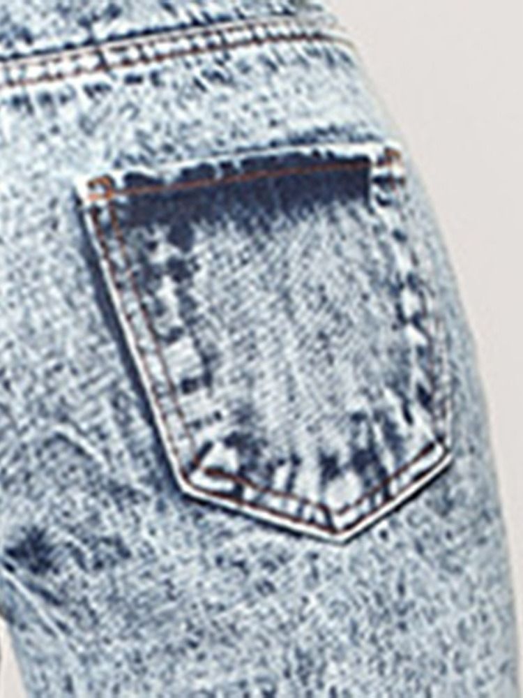 Pantalon Crayon Usé Pour Femme Jean Skinny Zippé Uni