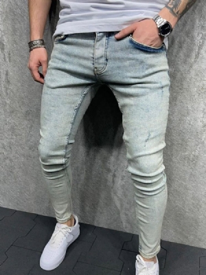 Pantalon Crayon Zipper Casual Zipper Jeans Pour Hommes