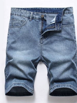 Short En Jean Droit À Poche Pour Hommes