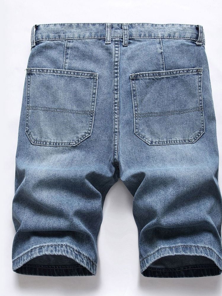 Short En Jean Droit À Poche Pour Hommes