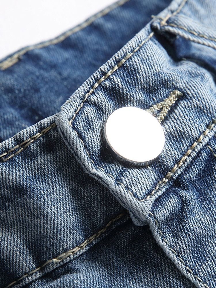 Short En Jean Droit À Poche Pour Hommes