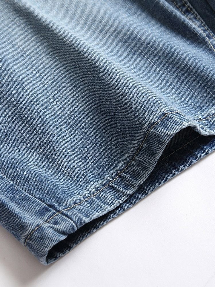 Short En Jean Droit À Poche Pour Hommes