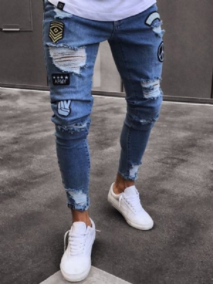 Vêtements Pour Hommes Jean Skinny Déchiré Bleu Usé