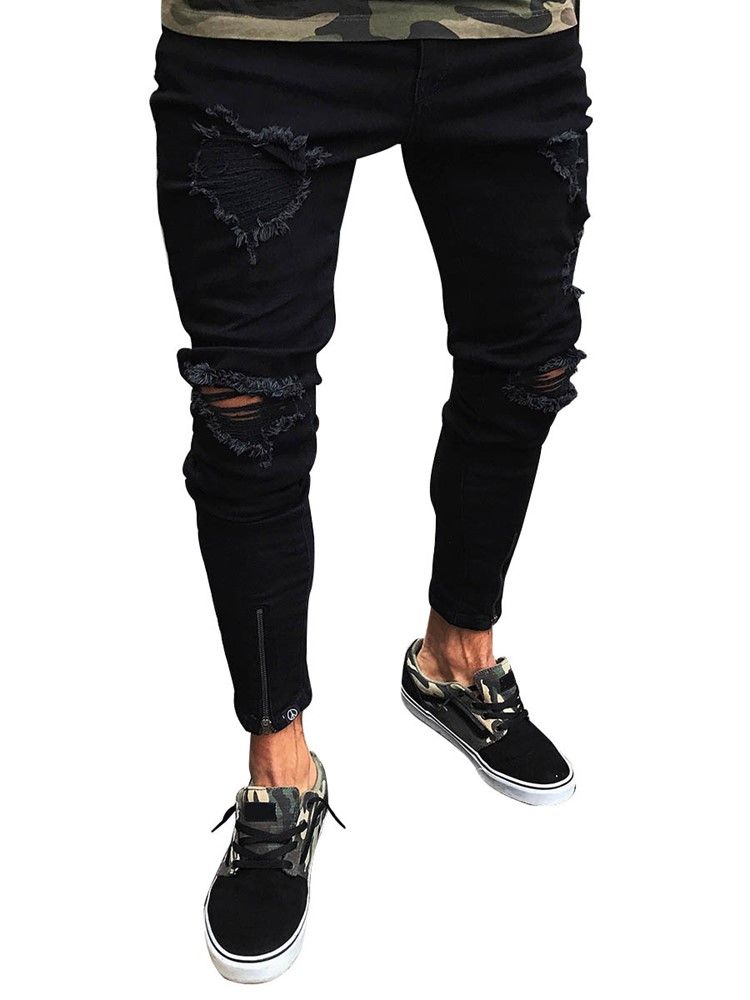 Vêtements Pour Hommes Jean Skinny Déchiré Noir