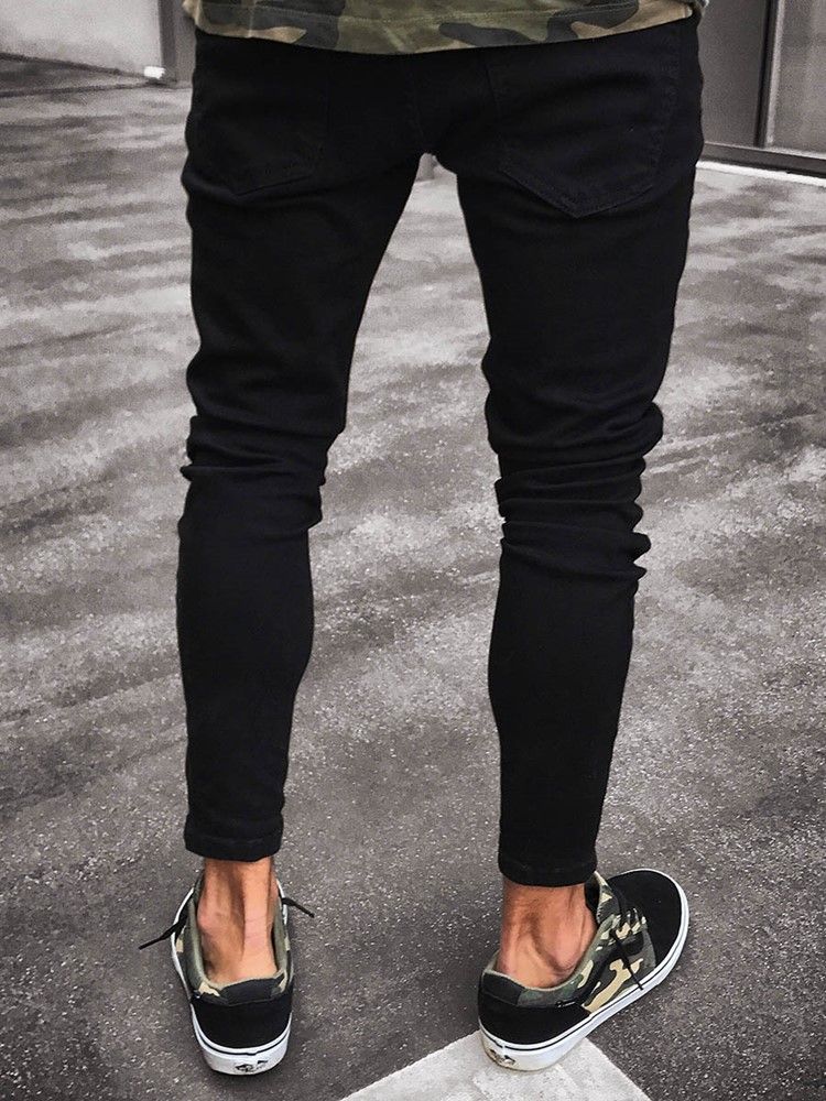 Vêtements Pour Hommes Jean Skinny Déchiré Noir