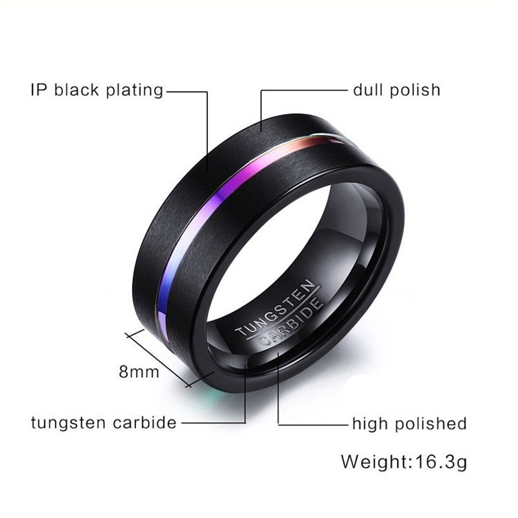 Bague En Acier Au Tungstène Pour Hommes