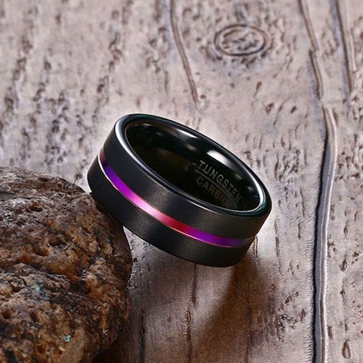 Bague En Acier Au Tungstène Pour Hommes