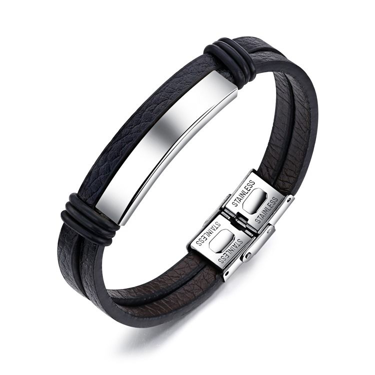 Bracelet En Cuir En Acier Inoxydable Chaud Pour Hommes Pour Hommes Et Femmes