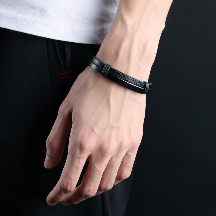 Bracelet En Cuir En Acier Inoxydable Chaud Pour Hommes Pour Hommes Et Femmes