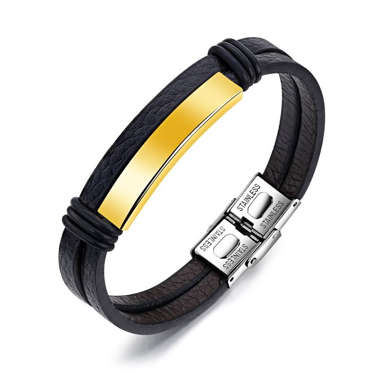 Bracelet En Cuir En Acier Inoxydable Chaud Pour Hommes Pour Hommes Et Femmes