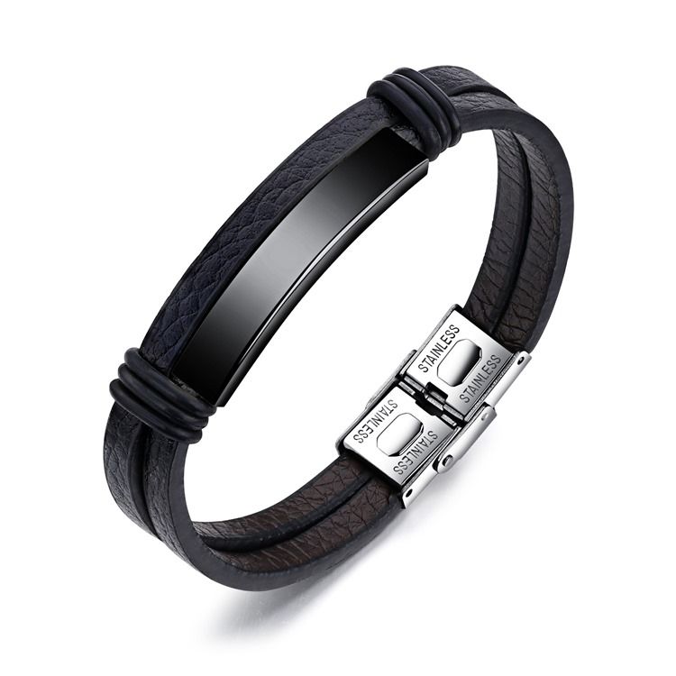 Bracelet En Cuir En Acier Inoxydable Chaud Pour Hommes Pour Hommes Et Femmes