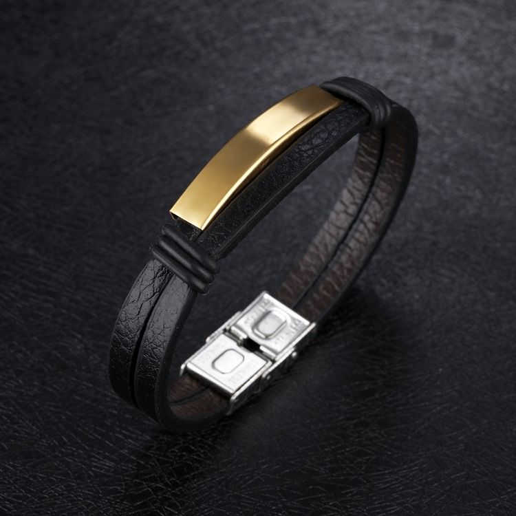 Bracelet En Cuir En Acier Inoxydable Chaud Pour Hommes Pour Hommes Et Femmes