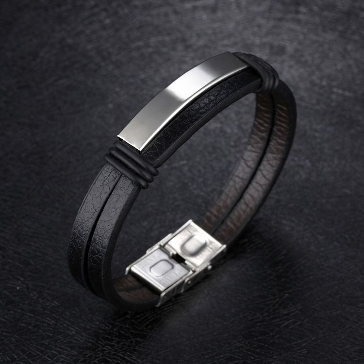 Bracelet En Cuir En Acier Inoxydable Chaud Pour Hommes Pour Hommes Et Femmes