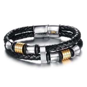 Bracelet Pour Homme En Cuir Tissé