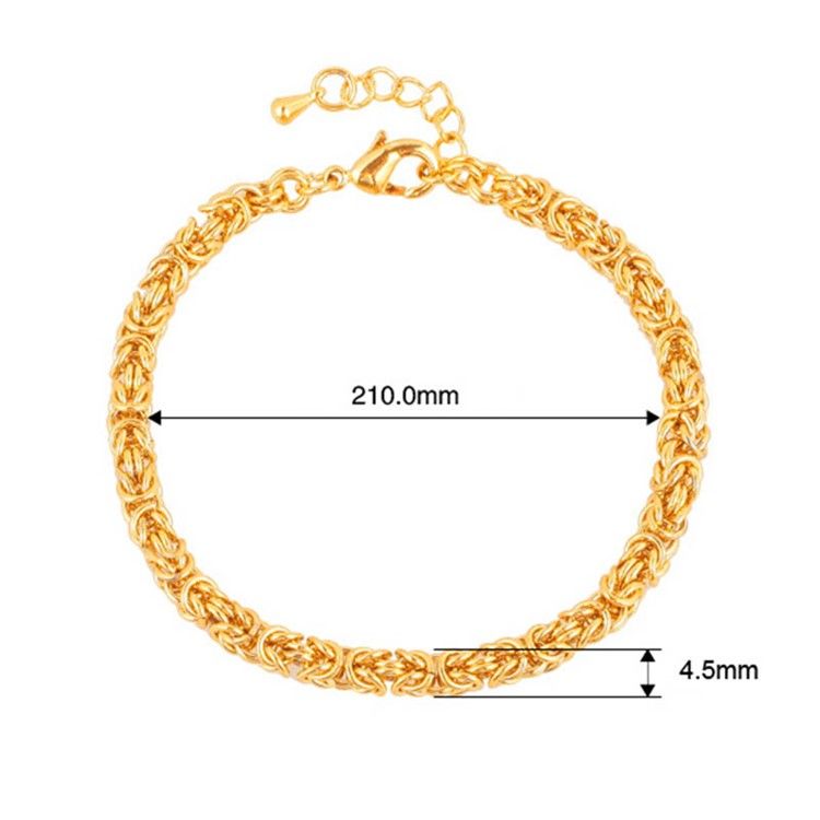 Bracelet En Plaqué Or Twist18k Pour Homme