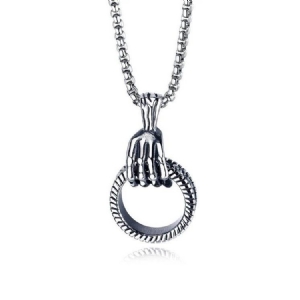 Collier Bague Griffe Hip Hop Pour Homme