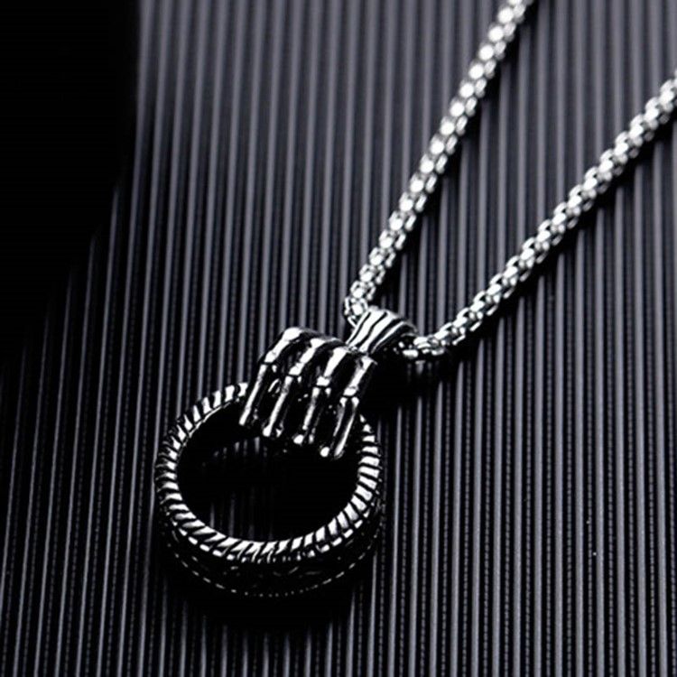 Collier Bague Griffe Hip Hop Pour Homme